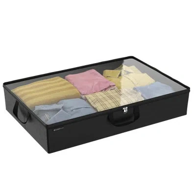 Closetmaid Capsule Under Bed Fabric Storage Organizer In Black