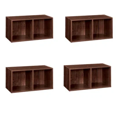 Closetmaid Cubeicals 12.36" X 24.09" W 2-cube Bookcase, Set Of 4 In Brown
