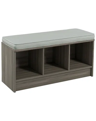 CLOSETMAID CLOSETMAID CUBEICALS 3-CUBE STORAGE BENCH WITH GREY CUSHION