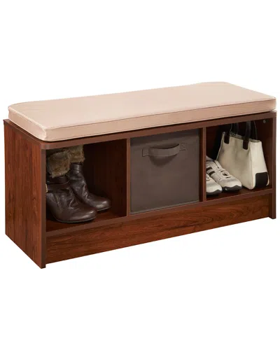 CLOSETMAID CLOSETMAID CUBEICALS 3-CUBE STORAGE BENCH WITH TAN CUSHION