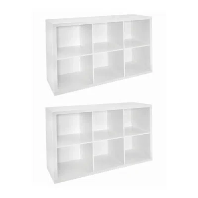 Closetmaid Decorative Storage 30" H X 43.98" W Cube Bookcase, Set Of 2 In White