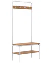 Closetmaid Entryway Bench With 4 Hooks & Shoe Storage Shelf In White