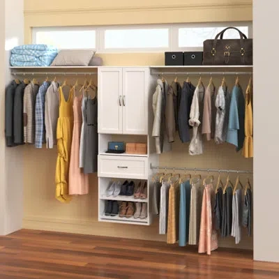 Closetmaid Hanging Tower Reach-in Closet Set With Shoe Storage In White