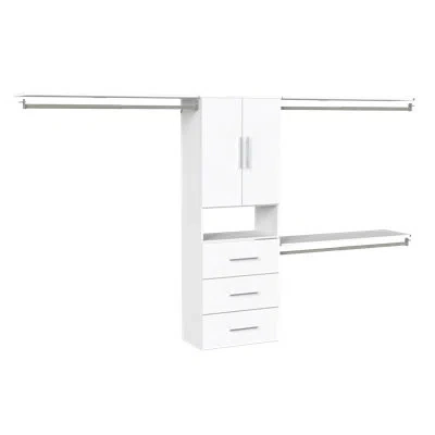 Closetmaid Hanging Tower Reach-in Set With Drawers And Doors In White