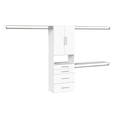 Closetmaid Hanging Tower Reach-set Set With Drawers And Doors In White