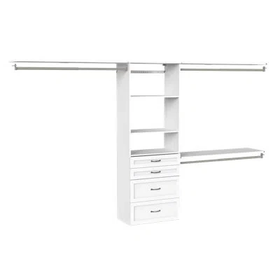 Closetmaid Hanging Tower With Top Shelves And Traditional Drawers In White