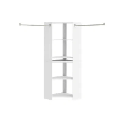 Closetmaid Impressions Corner Unit With Hang Rods In White