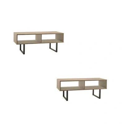 Closetmaid Industrial Coffee Table, Set Of 2 In Brown