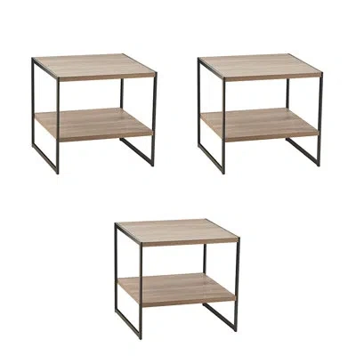 Closetmaid Industrial End Table, Set Of 3 In Brown