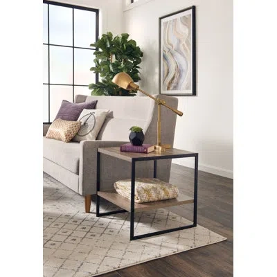 Closetmaid Industrial End Table In Weathered Gray,black