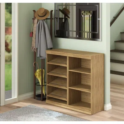Closetmaid Modular Storage 21.38" W 7 Shelf Wood Closet System With Shoe Storage In Honey