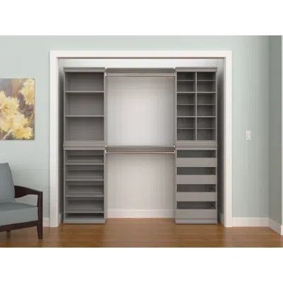 Closetmaid Modular Storage 68.76" W - 78" W Closet System In Taupe