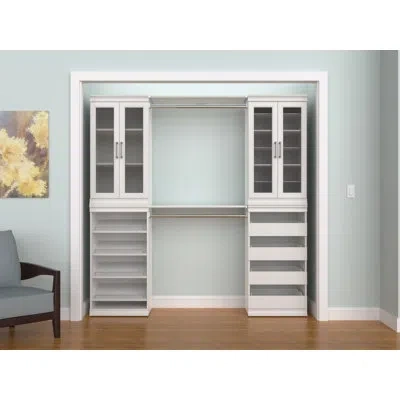 Closetmaid Modular Storage 69" W - 91" W Closet System With Doors In White