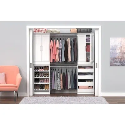 Closetmaid Modular Storage 69" W - 91" W Closet System With Doors In White