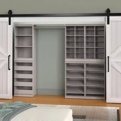 Closetmaid Modular Storage 90.14" W - 99" W Closet System Starter Kit In Taupe