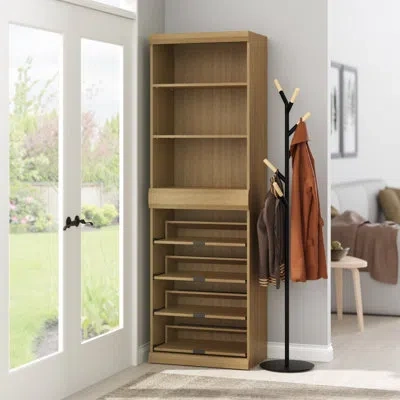 Closetmaid Mosaics Closet System With 3 Shelves And 4-tier Shoe Storage In Brown