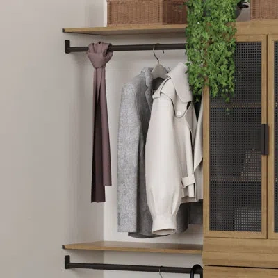 Closetmaid Mosaics Expandable Hang Rod And Top Shelf Kit In Black