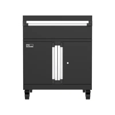 Closetmaid Progarage 32.7" X 26.8" W X 18" 2-door & Drawer Mobile Storage Cabinet In Black