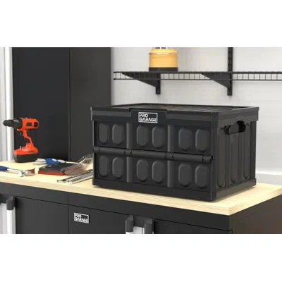 Closetmaid Progarage Heavy Duty Collapsible Storage Tote In Black