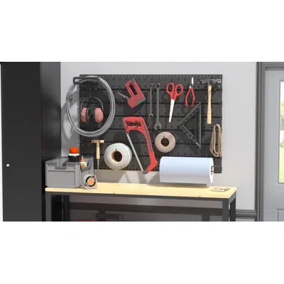 Closetmaid Progarage Tool Organizer Slatwall Hang Track Kit, 21.56"h X 33"w In Black