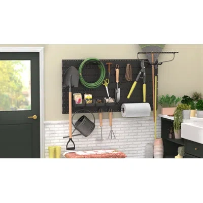 Closetmaid Progarage Tool Organizer Slatwall Hang Track Kit, 21.56"h X 42"w In Black