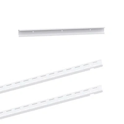 Closetmaid Shelftrack 24 In. White Hang Track (1 Piece) And 60 In. X 1 In. White Standard (2 Pieces)