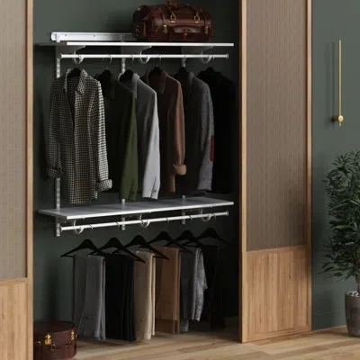Closetmaid Shelftrack 4' Wood Shelf Closet Organizer Kit In White