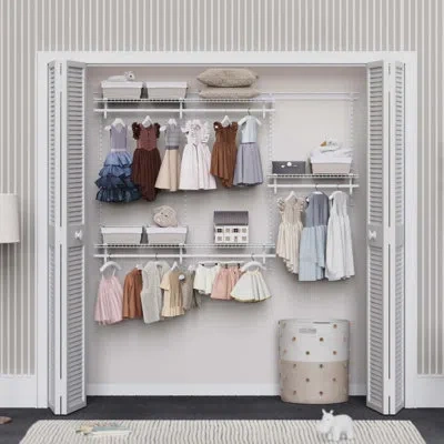 Closetmaid Shelftrack 48" W - 72" W Closet System Starter Kit In White