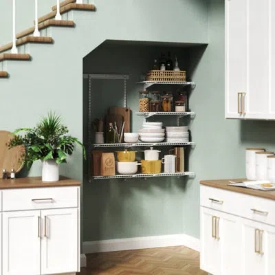 Closetmaid Shelftrack 48" W - 72" W Closet System Starter Kit In White