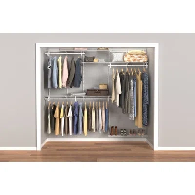 Closetmaid Shelftrack 60" W - 96" W Closet System Starter Kit In White