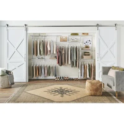 Closetmaid Shelftrack 84" W - 120" W Closet System Starter Kit In White