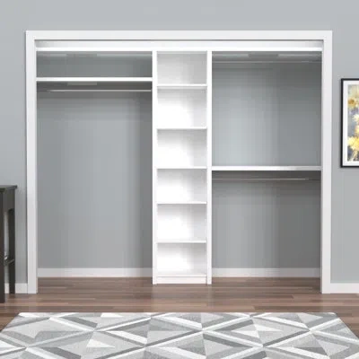 Closetmaid Spacecreations 44" W - 115" W Closet System Starter Kit In Bright White Melamine