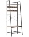 Closetmaid Steel Frame Entryway Bench With 9 Hooks & Shoe Storage Rack In Black