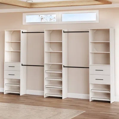 Closetmaid Suitesymphony 12' W Solid Shelving Closet System In White Wood