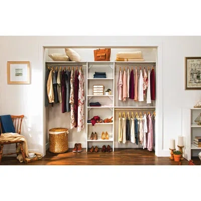 Closetmaid Suitesymphony 60" W - 120" W Closet System Starter Kit, Set Of 2 In Brown