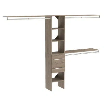 Closetmaid Suitesymphony 72" W - 108" W Closet System With Drawers In Natural Gray