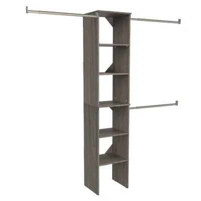Closetmaid Suitesymphony 77" To 113" Closet System Starter Kit In Graphite Gray