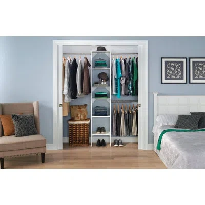 Closetmaid Suitesymphony 77" To 133" Closet System Starter Kit, Set Of 2 In White