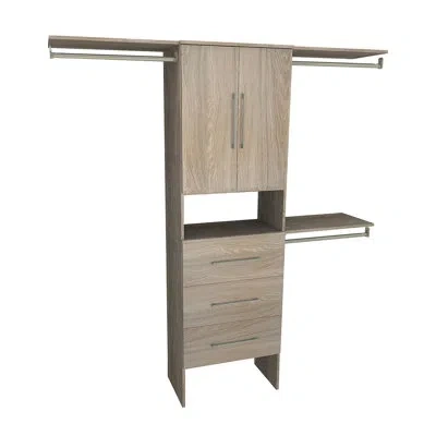Closetmaid Suitesymphony 84" W - 120" W Closet System With Drawers And Doors In Gray