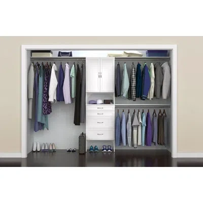 Closetmaid Suitesymphony 84" W - 120" W Closet System With Drawers And Doors In Pure White