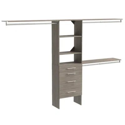 Closetmaid Suitesymphony 84" W - 120" W Closet System With Drawers In Graphite Gray