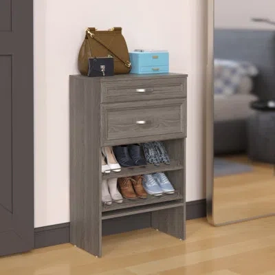 Closetmaid Suitesymphony Base Unit With Drawers & Shoe Shelves In Gray