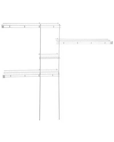 Closetmaid Superslide Fixed Mount 60-96 Inch Wire Closet Organizer In White