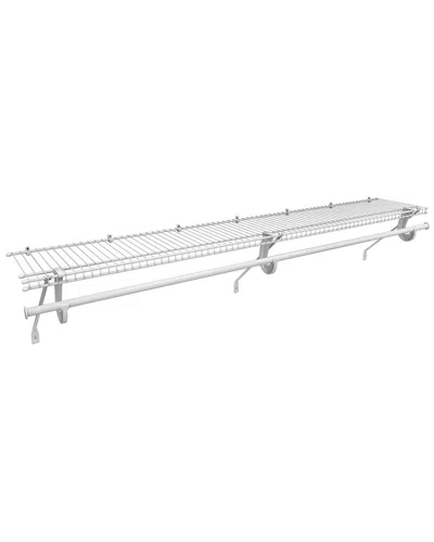Closetmaid Superslide White Wire Storage Shelf Kit With Closet Rod
