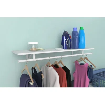 Closetmaid Wall Shelf With Closet Rod In White