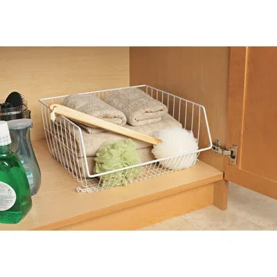Closetmaid White Steel Stack Or Mount Wire Storage Basket