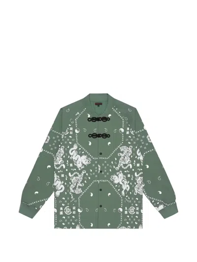 Clot Graphic-print Frog-fastening Bomber Jacket In Multi