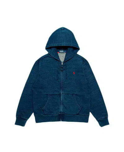 Pre-owned Clot Men's  X Polo Shirt By Ralph Lauren Long Sleeve Zip Up Hoodie In Navy Blue