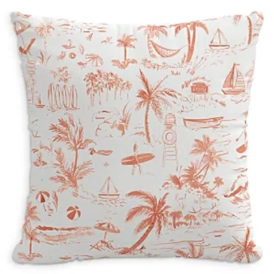 Cloth & Company The Beach Toile Decorative Pillow, 18 X 18 In Coral