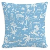 Cloth & Company The Beach Toile Outdoor Pillow In Coral, 20 X 20 In Blue